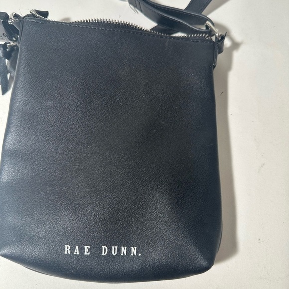 Rae Dunn Compact Black Crossbody Bag with Adjustable Strap and Bold Text - Picture 3 of 5